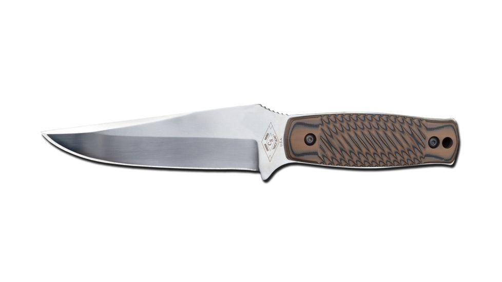 Dexter Outdoors 5in Clip Pt. Carry Knife, Uncoated Blade,Straight Edge,Hyena Brown Handle, 40404HB-1