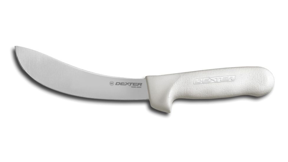 Dexter Outdoors Sani-Safe 6in Dexsteel Blade Skinning Knife, White Handle, SB12-6
