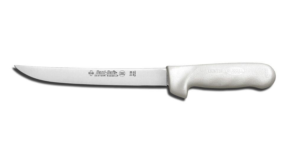 Dexter Outdoors Sani-Safe 8in Dexsteel Blade Wide Fillet Knife, White Handle, S138PCP
