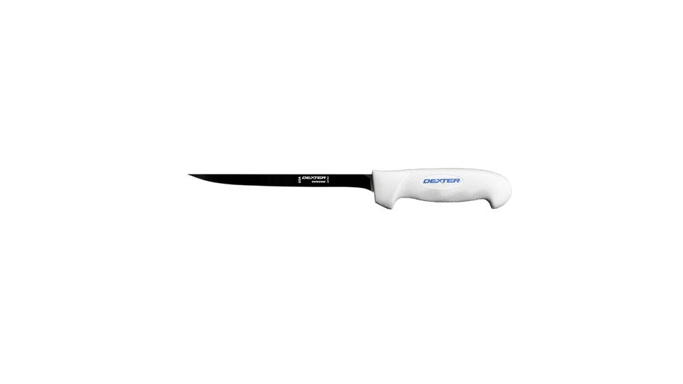 Dexter Outdoors SofGrip 7in Coated Blade Flexible Fillet Knife, White Handle, Saltwater Resistant, SGC133-7PCP