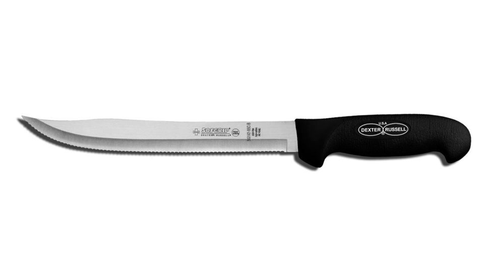 Dexter Outdoors SofGrip 9in Dexsteel Blade Scalloped Bait Cutter, White Handle, SG142-9SC-PCP