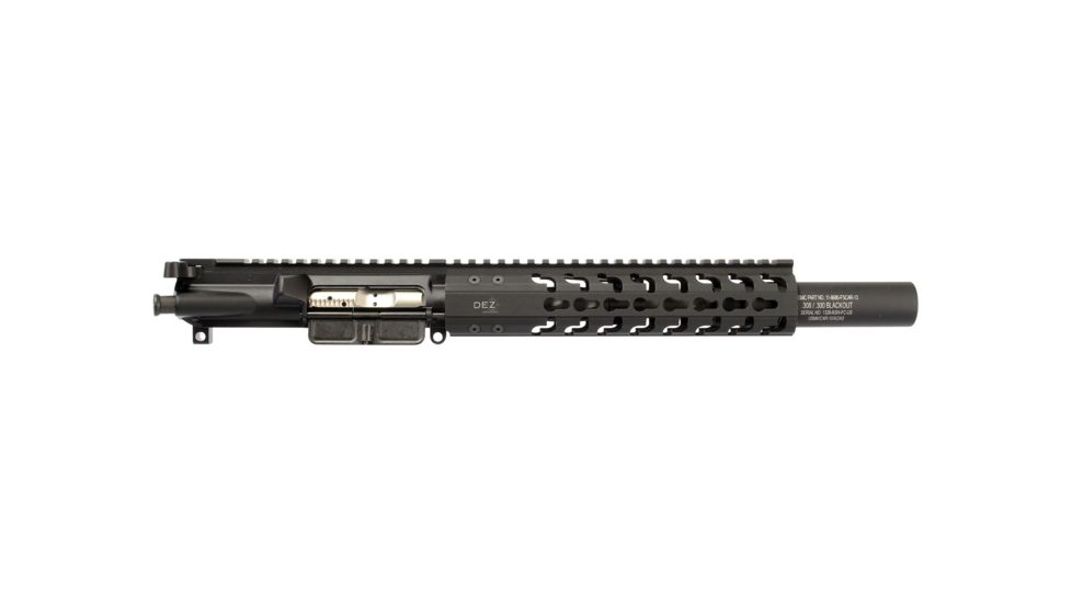 DEZ Arms Complete Pistol Upper Receiver, Match Grade, .300 Blackout, BCG, 12.5 inch, Pistol Length, A2 Flash Hider, Fake Suppressor, Black, DEZ-UC300-12.5P