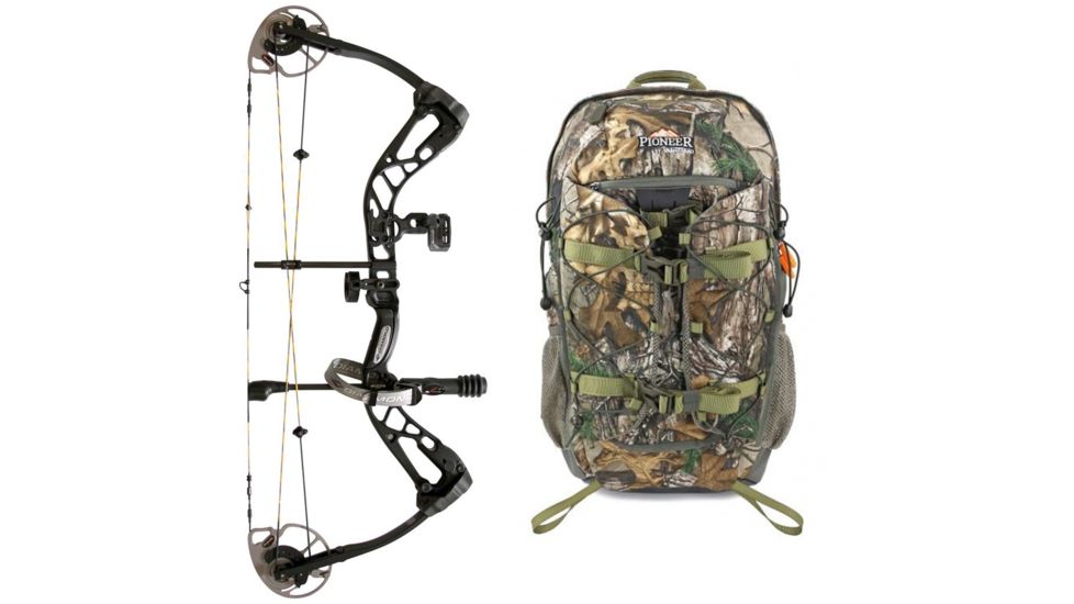 Diamond Edge SB-1 Bow Package, Black 70 lb. LH, A12699 W/ Vanguard Xl Hunting Backpack-Realtree Camo, DIA1273-KIT3
