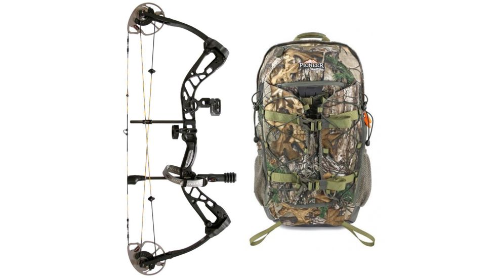 Diamond Edge SB-1 Bow Package, Black 70 lb. RH, A12698 W/ Vanguard Xl Hunting Backpack-Realtree Camo, DIA1272-KIT3