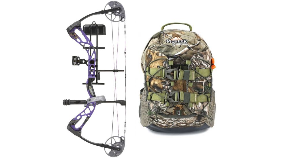 Diamond Edge SB-1 Bow Package, Mossy Oak Country 70 lb. RH, A12696 W/ Vanguard Xl Hunting Backpack-Realtree Camo, DIA1270-KIT1