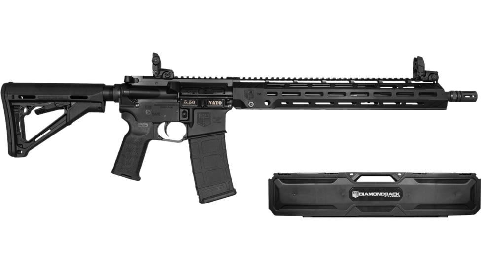 Diamondback Firearms DB15 Knights Armament Rifle, 5.56x45mm NATO, 16 inch Barrel, 30 Round Magazine, Black, DB1889K001-FRRMPG