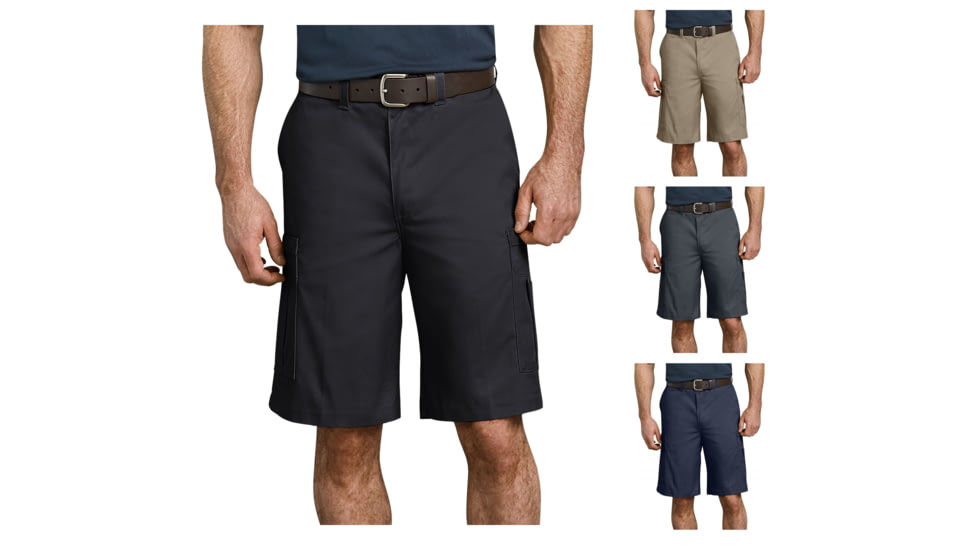 Dickies Men's Industrial Cargo Short, Black, Desert Sand, Dow Charcoal, Navy