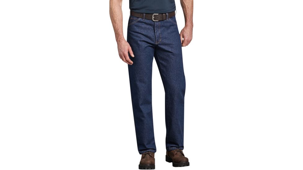 Dickies Mens Industrial Jeans, Rinsed Indigo Blue - C993RNB 40 34