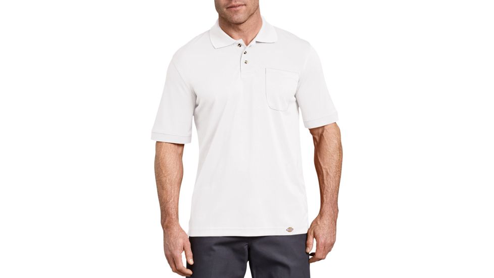 Dickies Mens Industrial Short Sleeve Polo, White - LS404WH S