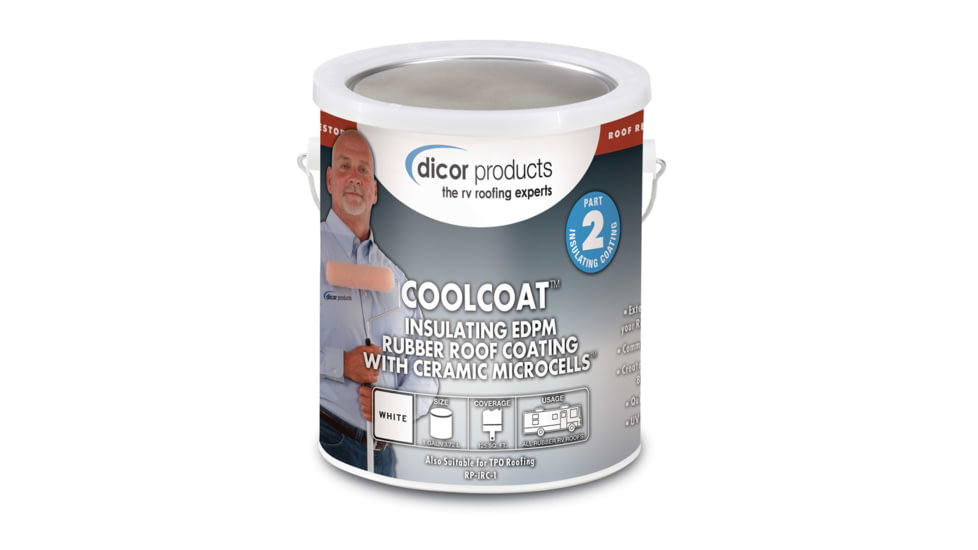 Dicor Corporation Coolcoat Insulating EPDM Roof Coating, Tan, 1 Gallon, RP-IRCT-1