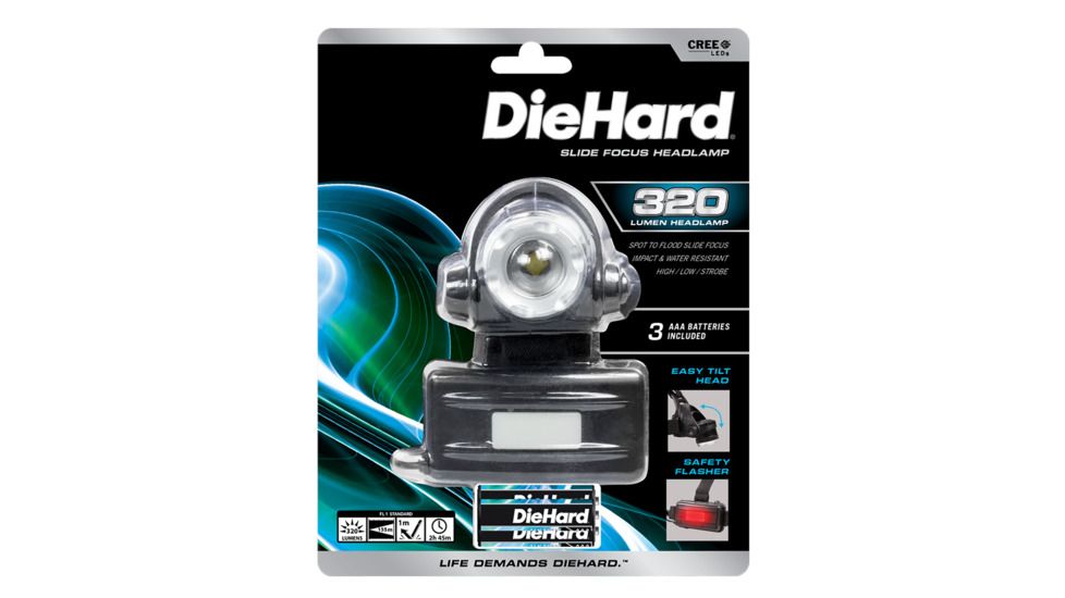 DieHard 320 Lumen Focusing Headlamp, Black, 3AAA 41-6109