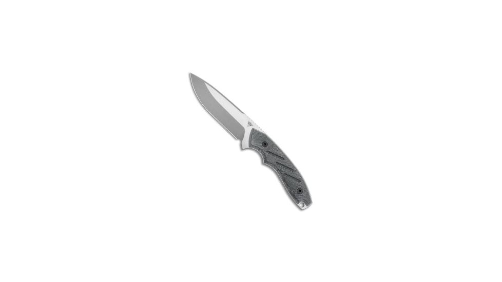 Dirty Bird Knives Chingaso Fixed Blade Knife, 4.06in, CPM 154, Drop Point Blade, Micarta, Black Handle, Stonewash, Black/Gray, 8.25 inch, BHQ-173590