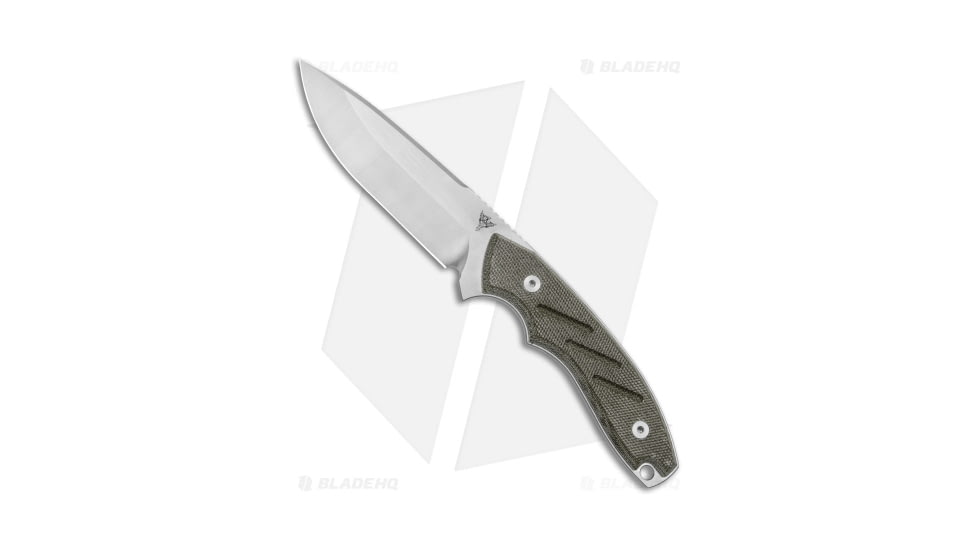 Dirty Bird Knives Chingaso Fixed Blade Knife, 4.06in, CPM 154, Drop Point Blade, Micarta, OD Green Handle, Satin, OD Green/Gray, 8.25 inch, BHQ-173585