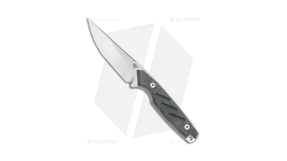Dirty Bird Knives Fox MODIII Fixed Blade Knife, 3.50in, CPM 154 Steel, Tanto Blade, Micarta Black Handle, Satin, Steel/Black, 8.00in, BHQ-173592