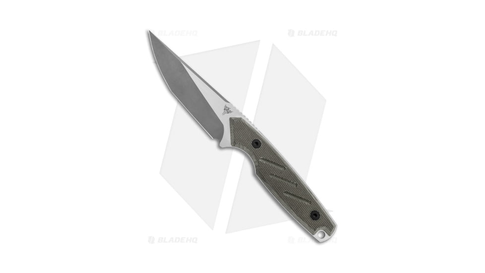 Dirty Bird Knives Fox MODIII Fixed Blade Knife, 3.50in, CPM 154 Steel, Tanto Blade, Micarta OD Green Handle, Steel/OD Green, 8.00in, BHQ-173594