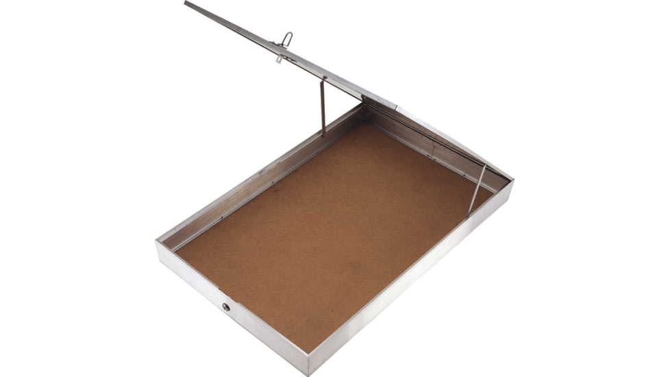 Displays Aluminum Display Case, One Piece Aluminum Frame With Tempered Glass Top, Measures 22in X 34in X 3 1/4in, Full Length Piano Hinge, Opens From End, S 50 1170