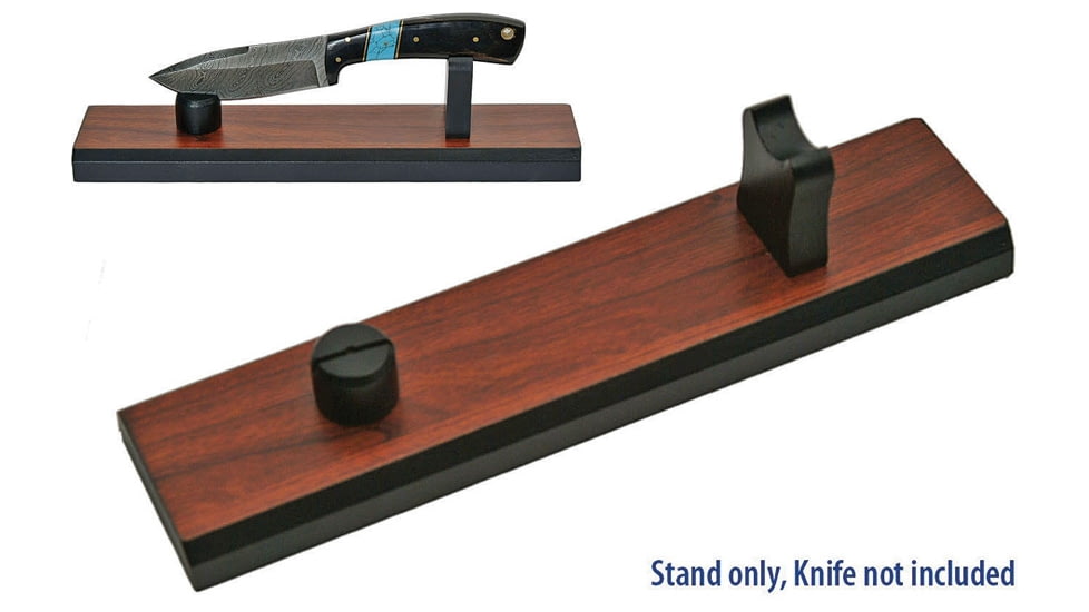 Displays Display Finished With Wood Construction, Fixed Blade Display, Dimensions 10.5in X 2.5in, Black/Brown Finish, Fits Knife Sizes 6in-14in, Wood Construction, DI-2025