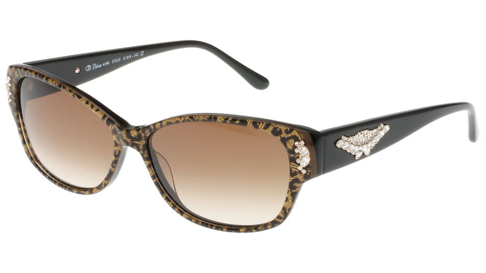 Diva 4198 Progressive Prescription Sunglasses, Black/Leopard Frame, DI4198019PR