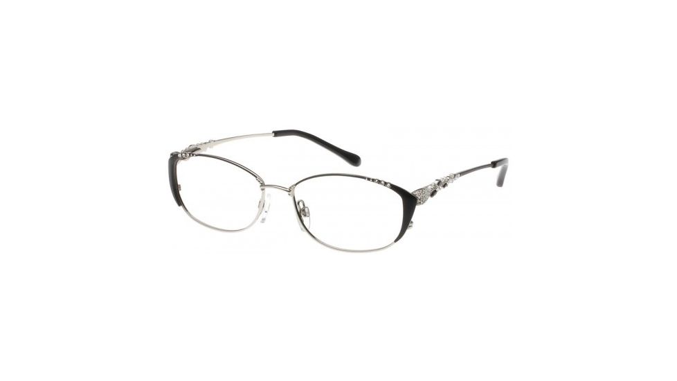 Diva 5403 Womens Eyeglasses, Mat Black-Silver, 53-15-135 5403-265