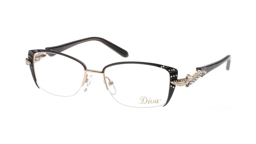 Diva 5434 Progressive Prescription Eyeglasses, Black/Gold Snake Frame, DI54347GTPR