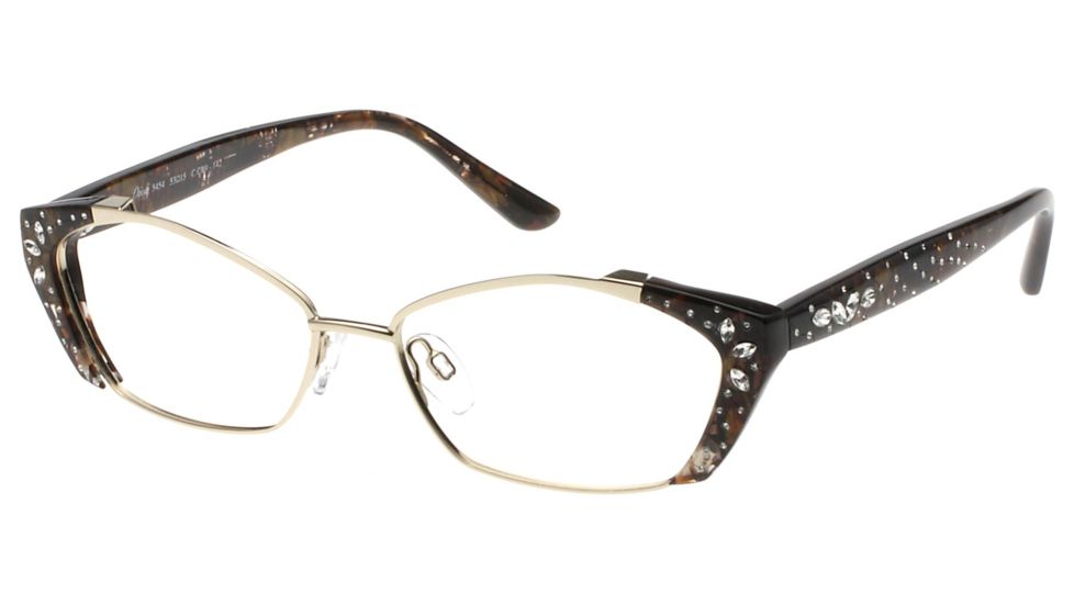 Diva 5454 Single Vision Prescription Eyeglasses, Brown Marble/Gold Frame, DI5454CB9SV