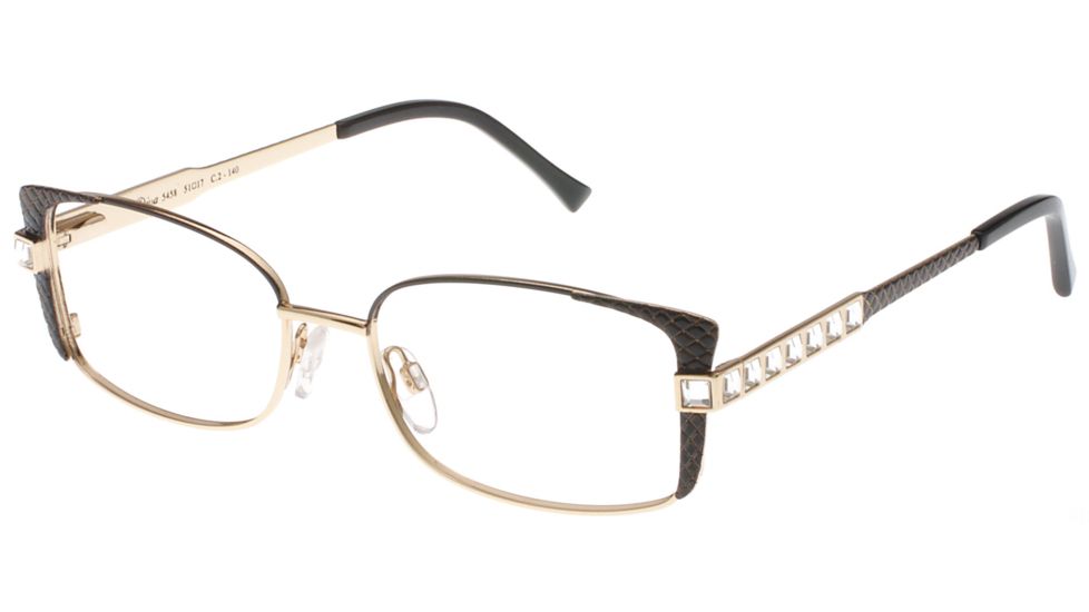 Diva 5458 Single Vision Prescription Eyeglasses, Black/Gold Frame, DI54582SV