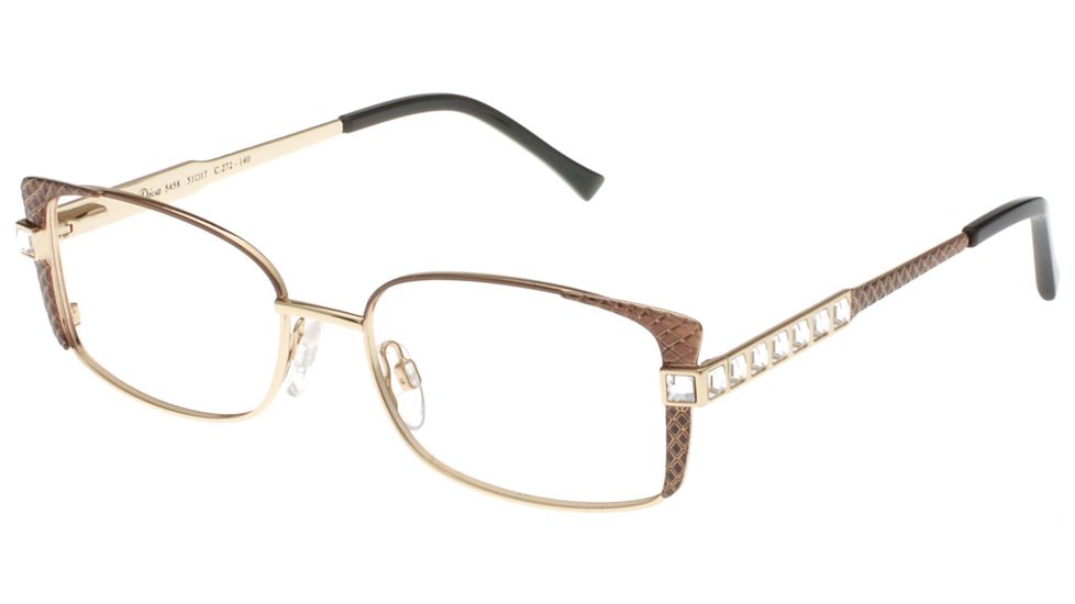 Diva 5458 Single Vision Prescription Eyeglasses, Brown/Gold Frame, DI5458272SV