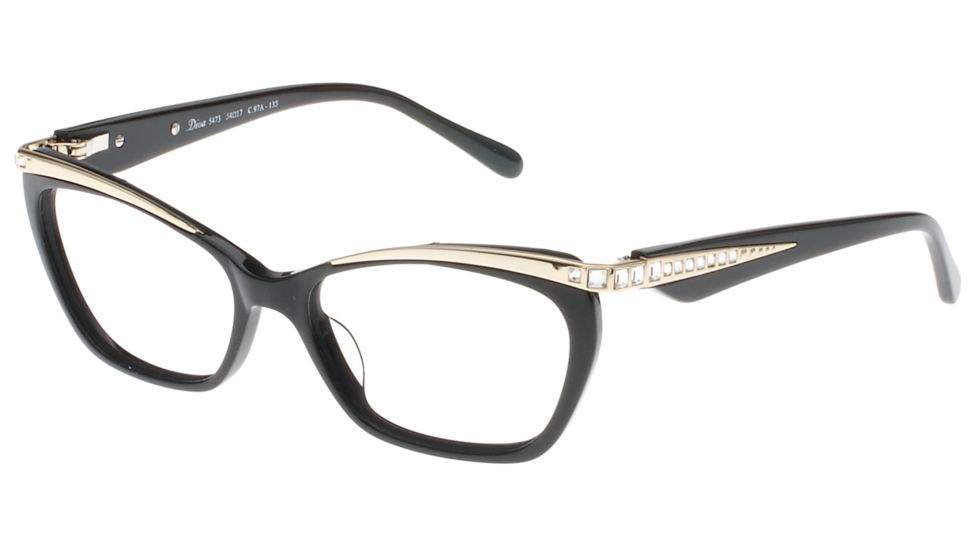 Diva 5473 Progressive Prescription Eyeglasses, Black/Gold Frame, DI547397APR