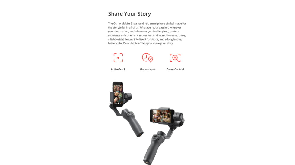 DJI Innovations Osmo Mobile 2 Handheld Smartphone Gimbal, CP.ZM.00000064.01