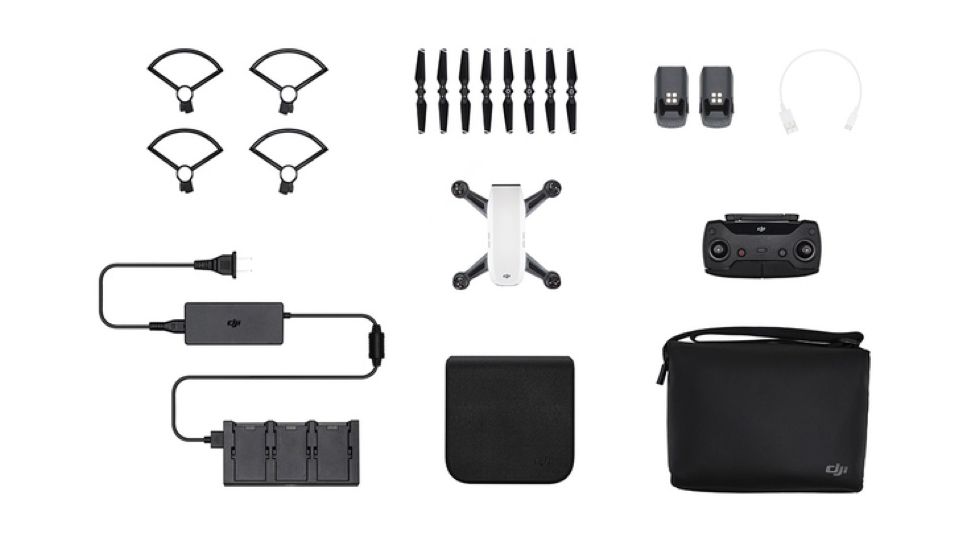 DJI Innovations Spark Fly More Combo w/ Mechanical 2-Axis Gimbal, 1/2.3in Sensor, FlightAutonomy, Flight Protection, Alpine White, CP.PT.000899