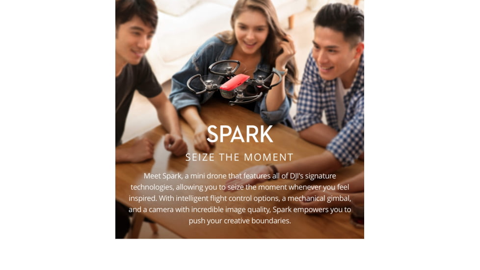 DJI Innovations Spark Fly More Combo w/ Mechanical 2-Axis Gimbal, 1/2.3in Sensor, FlightAutonomy, Flight Protection, Lava Red, CP.PT.000901