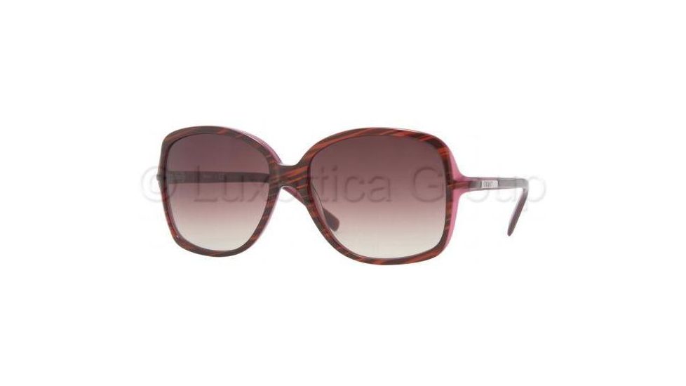 DKNY DY4058 Single Vision Prescription Sunglasses DY4058-342413-5616 - Lens Diameter: 56 mm, Frame Color: Striped Brown / Violet