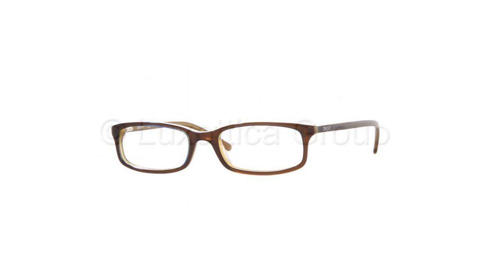 DKNY DY 4557 Eyeglasses Styles - Light Brown/White/Ligh Frame w/Non-Rx 51 mm Diameter Lenses, 3270-5117