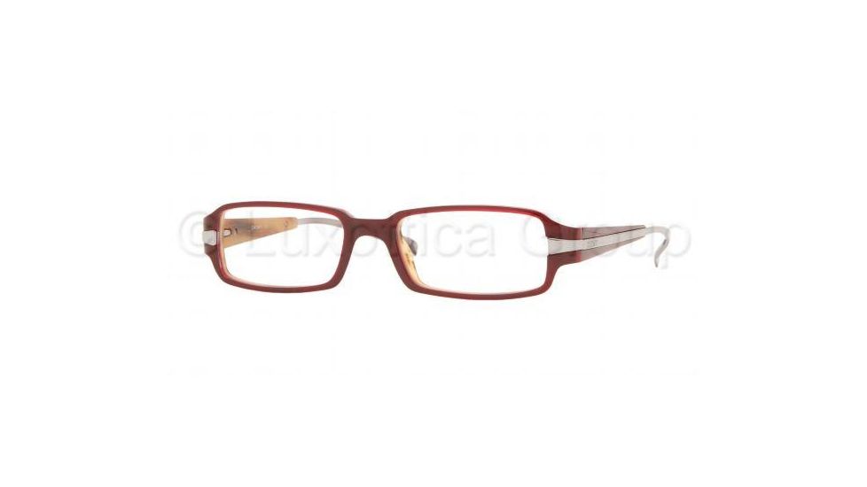 DKNY DY 4577 Eyeglasses, Bordeaux/White/Horn Frame w/Non Rx 50 mm Diameter Lenses, 3282 5017