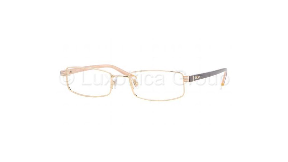 DKNY DY 5588 Eyeglasses Styles - Gold Frame w/Non-Rx 50 mm Diameter Lenses, 1001-5018