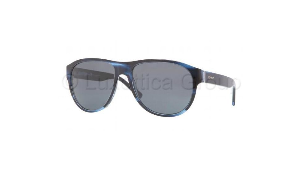 DKNY DY4097 Progressive Prescription Sunglasses DY4097-357987-5817 - Lens Diameter 58 mm, Frame Color Striped Blue