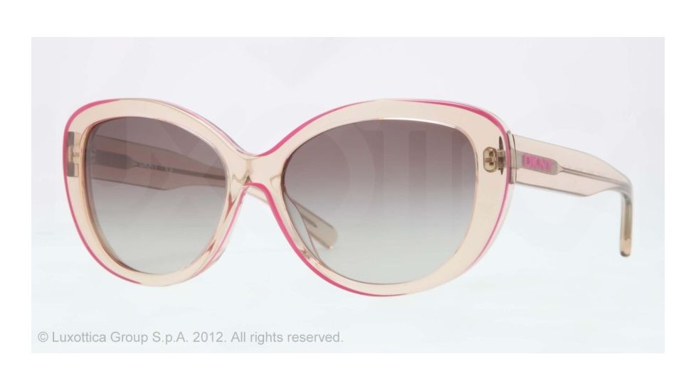 DKNY DY4107 Progressive Prescription Sunglasses DY4107-360411-56 - Lens Diameter 56 mm, Lens Diameter 56 mm, Frame Color Transparent Beige