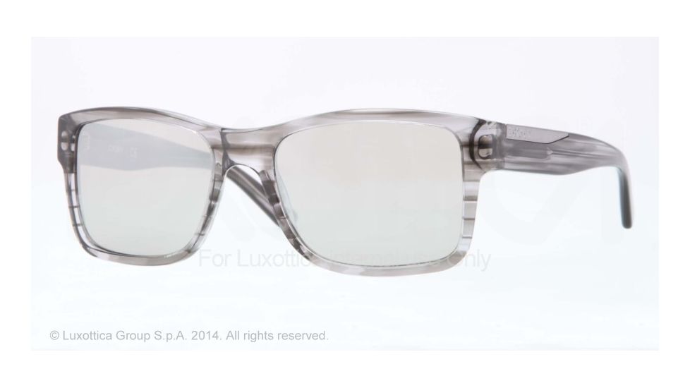 DKNY DY4108 Single Vision Prescription Sunglasses DY4108-34496G-55 - Lens Diameter 55 mm, Frame Color Striped Grey