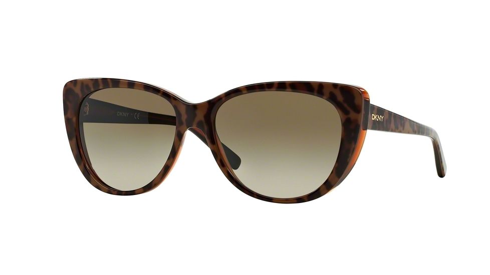 DKNY DY4109 Progressive Prescription Sunglasses DY4109-361513-56 - Lens Diameter 56 mm, Frame Color Top Leopard On Brown Tr