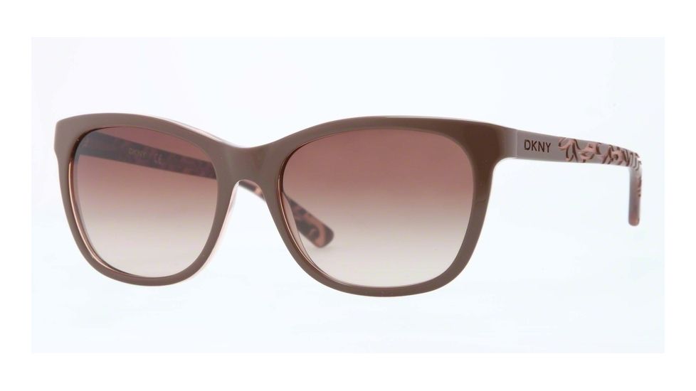 DKNY DY4115 Progressive Prescription Sunglasses DY4115-357113-56 - Lens Diameter 56 mm, Frame Color Top Black On Tr Brown