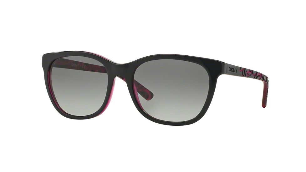 DKNY DY4115 Progressive Prescription Sunglasses DY4115-357311-56 - Lens Diameter 56 mm, Frame Color Top Black On Tr Violet