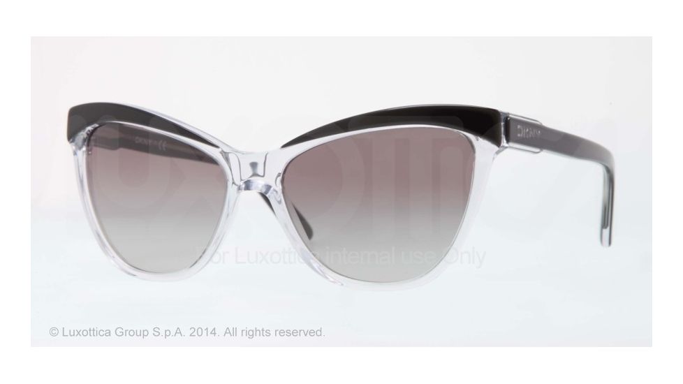 DKNY DY4116 Sunglasses 313111-56 - Top Black On Transparent Frame, Grey Gradient Lenses