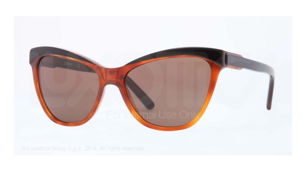 DKNY DY4116 Sunglasses 363973-56 - Top Black On Tr Havana Frame, Brown Lenses