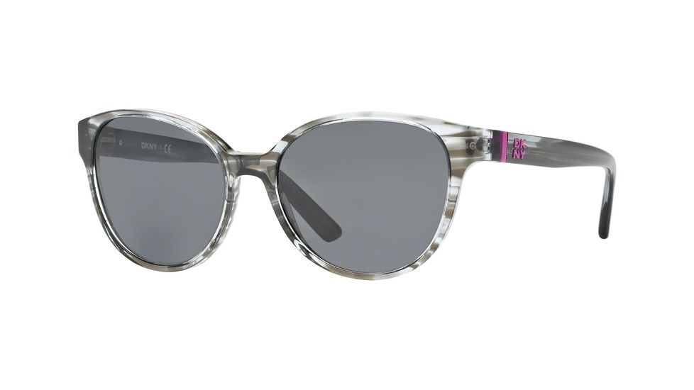 DKNY DY4117 Single Vision Prescription Sunglasses DY4117-344987-55 - Lens Diameter 55 mm, Frame Color Striped Grey