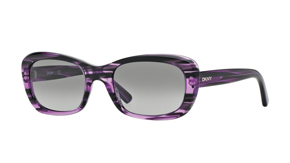 DKNY DY4118 Sunglasses 365111-51 - Striped Violet Frame, Grey Gradient Lenses