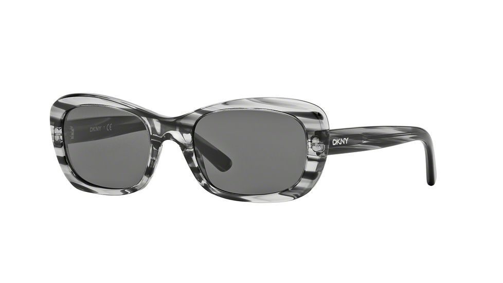 DKNY DY4118 Sunglasses 364987-51 - Striped Grey Frame, Grey Lenses