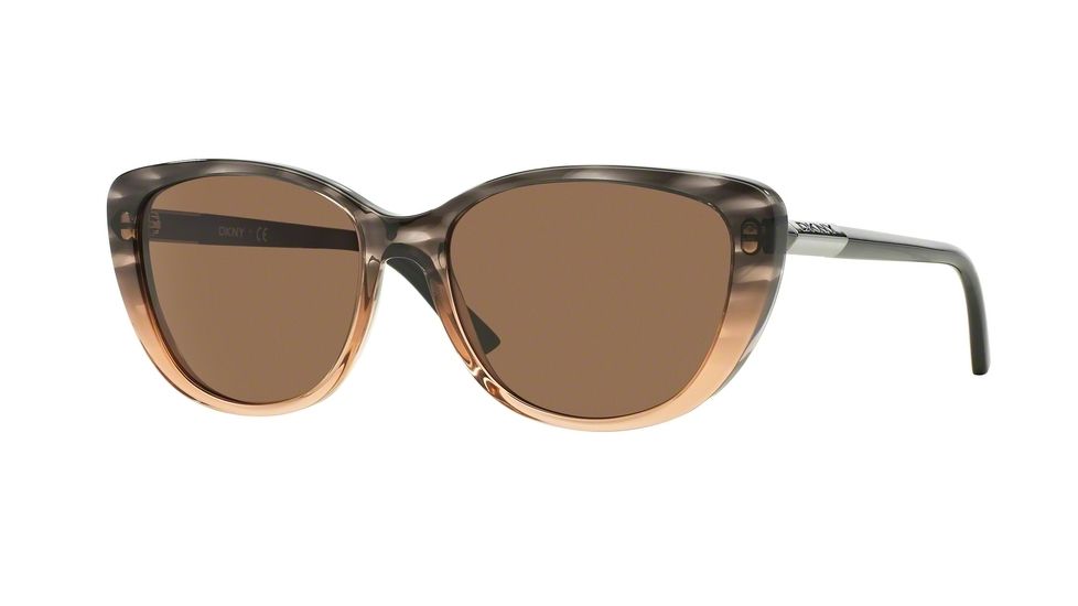 DKNY DY4121 Single Vision Prescription Sunglasses DY4121-366073-56 - Lens Diameter 56 mm, Frame Color Brown Tr Grad Str Brown