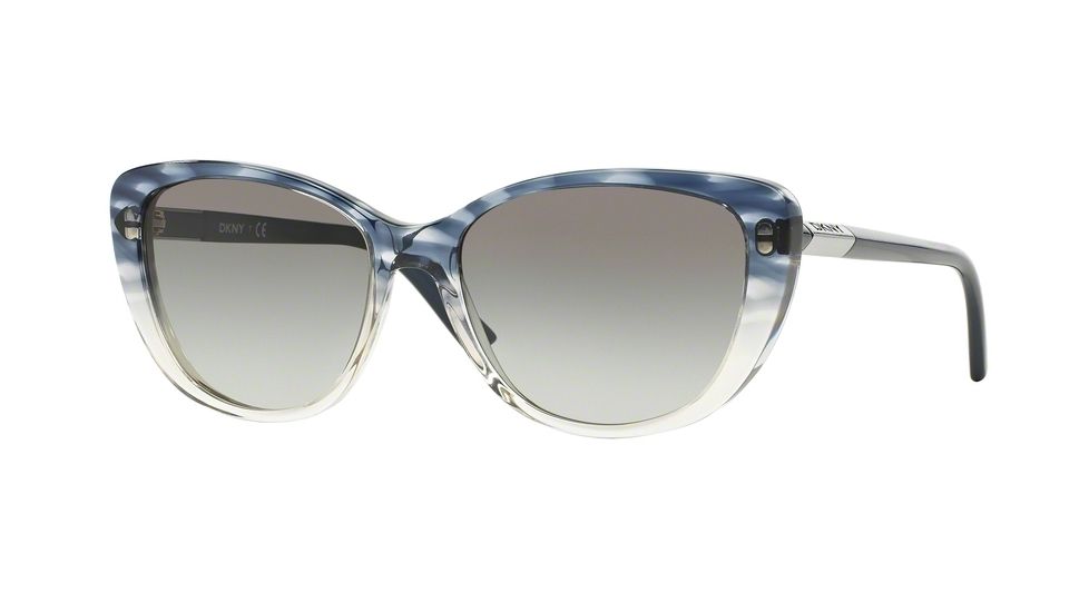 DKNY DY4121 Single Vision Prescription Sunglasses DY4121-366111-56 - Lens Diameter 56 mm, Frame Color Tr Grad Striped Grey Blue