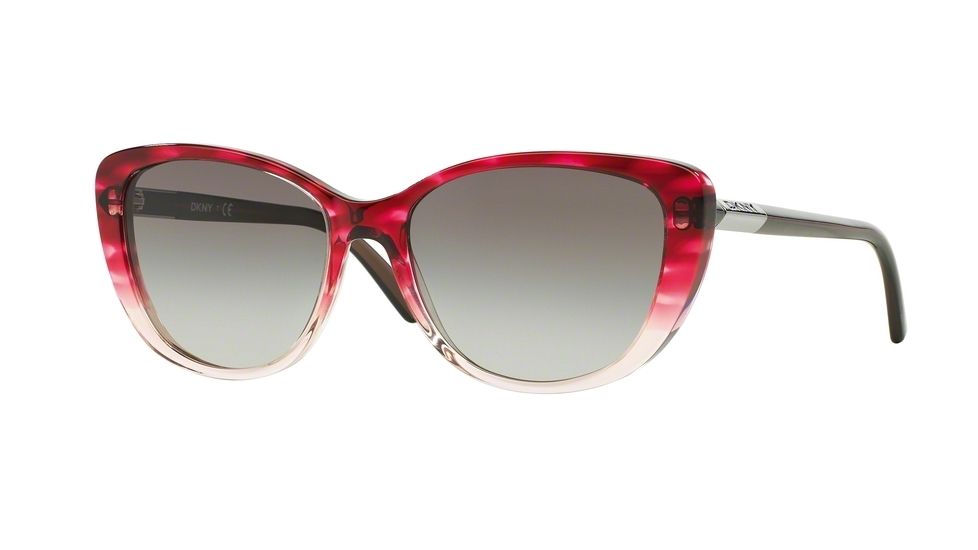 DKNY DY4121 Single Vision Prescription Sunglasses DY4121-366211-56 - Lens Diameter 56 mm, Frame Color Tr Pink Grad Striped Fuxia