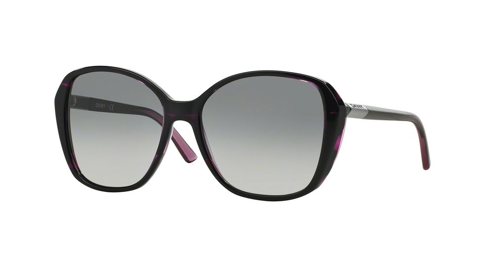 DKNY DY4122 Single Vision Prescription Sunglasses DY4122-361111-57 - Lens Diameter 57 mm, Frame Color Spotted Grey Fuxia